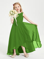 Modern Asymmetrical Junior Bridesmaid Dresses Cowl Neck Moss