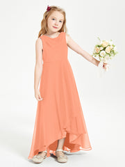 Modern Asymmetrical Junior Bridesmaid Dresses Cowl Neck Papaya