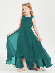 Modern Asymmetrical Junior Bridesmaid Dresses Cowl Neck Peacock