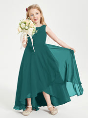 Modern Asymmetrical Junior Bridesmaid Dresses Cowl Neck Peacock