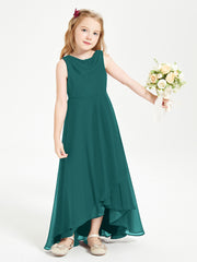 Modern Asymmetrical Junior Bridesmaid Dresses Cowl Neck Peacock