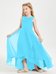 Modern Asymmetrical Junior Bridesmaid Dresses Cowl Neck Pool