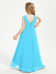 Modern Asymmetrical Junior Bridesmaid Dresses Cowl Neck Pool