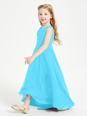 Modern Asymmetrical Junior Bridesmaid Dresses Cowl Neck Pool