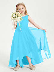 Modern Asymmetrical Junior Bridesmaid Dresses Cowl Neck Pool