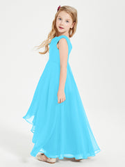 Modern Asymmetrical Junior Bridesmaid Dresses Cowl Neck Pool