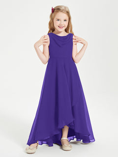 Modern Asymmetrical Junior Bridesmaid Dresses Cowl Neck Regency