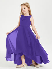 Modern Asymmetrical Junior Bridesmaid Dresses Cowl Neck Regency