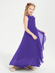 Modern Asymmetrical Junior Bridesmaid Dresses Cowl Neck Regency