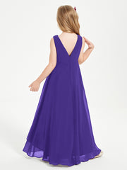 Modern Asymmetrical Junior Bridesmaid Dresses Cowl Neck Regency