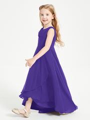 Modern Asymmetrical Junior Bridesmaid Dresses Cowl Neck Regency