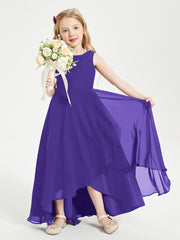 Modern Asymmetrical Junior Bridesmaid Dresses Cowl Neck Regency