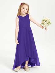 Modern Asymmetrical Junior Bridesmaid Dresses Cowl Neck Regency