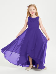 Modern Asymmetrical Junior Bridesmaid Dresses Cowl Neck Regency