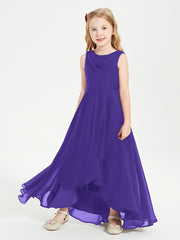 Modern Asymmetrical Junior Bridesmaid Dresses Cowl Neck Regency