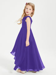 Modern Asymmetrical Junior Bridesmaid Dresses Cowl Neck Regency