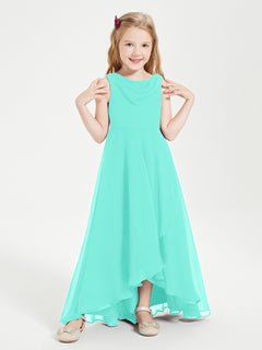 Modern Asymmetrical Junior Bridesmaid Dresses Cowl Neck Spa