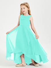 Modern Asymmetrical Junior Bridesmaid Dresses Cowl Neck Spa