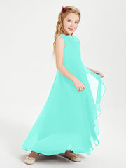 Modern Asymmetrical Junior Bridesmaid Dresses Cowl Neck Spa