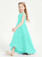 Modern Asymmetrical Junior Bridesmaid Dresses Cowl Neck Spa
