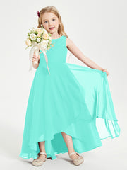 Modern Asymmetrical Junior Bridesmaid Dresses Cowl Neck Spa