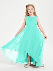 Modern Asymmetrical Junior Bridesmaid Dresses Cowl Neck Spa