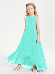 Modern Asymmetrical Junior Bridesmaid Dresses Cowl Neck Spa