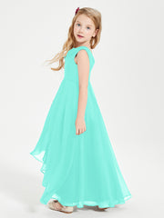 Modern Asymmetrical Junior Bridesmaid Dresses Cowl Neck Spa