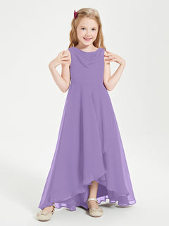 Modern Asymmetrical Junior Bridesmaid Dresses Cowl Neck Tahiti