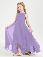 Modern Asymmetrical Junior Bridesmaid Dresses Cowl Neck Tahiti
