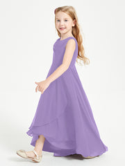 Modern Asymmetrical Junior Bridesmaid Dresses Cowl Neck Tahiti