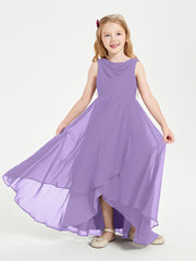 Modern Asymmetrical Junior Bridesmaid Dresses Cowl Neck Tahiti