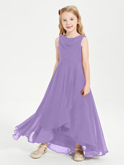 Modern Asymmetrical Junior Bridesmaid Dresses Cowl Neck Tahiti
