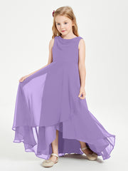 Modern Asymmetrical Junior Bridesmaid Dresses Cowl Neck Tahiti