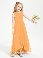 Modern Asymmetrical Junior Bridesmaid Dresses Cowl Neck Tangerine