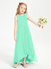 Modern Asymmetrical Junior Bridesmaid Dresses Cowl Neck Turquoise