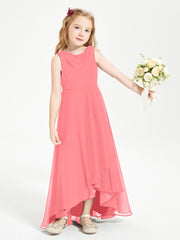 Modern Asymmetrical Junior Bridesmaid Dresses Cowl Neck Watermelon