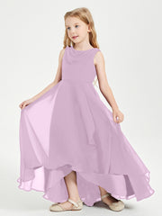 Modern Asymmetrical Junior Bridesmaid Dresses Cowl Neck Wisteria