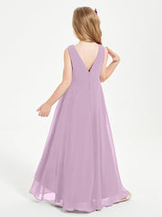 Modern Asymmetrical Junior Bridesmaid Dresses Cowl Neck Wisteria