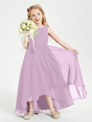 Modern Asymmetrical Junior Bridesmaid Dresses Cowl Neck Wisteria