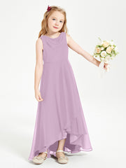 Modern Asymmetrical Junior Bridesmaid Dresses Cowl Neck Wisteria