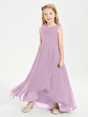 Modern Asymmetrical Junior Bridesmaid Dresses Cowl Neck Wisteria