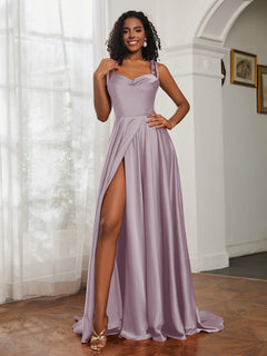 Cowl Neck A-Line Dress With Slit Dusk