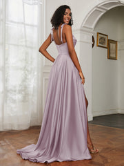 Cowl Neck A-Line Dress With Slit Dusk Plus Size