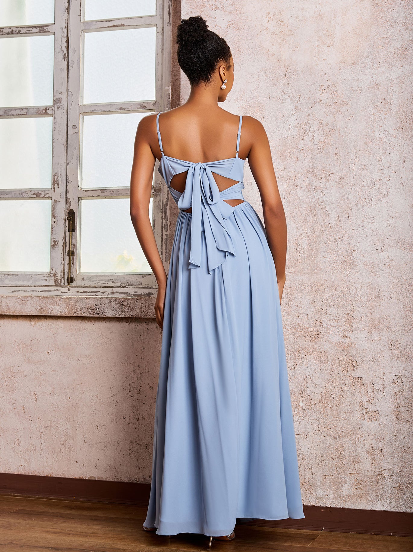 lavoni maxi dress ramona blue BABARONI Criss-Cross Back Spaghetti Straps V-neck A-line Slit Dress Lavender, Lavender / US0