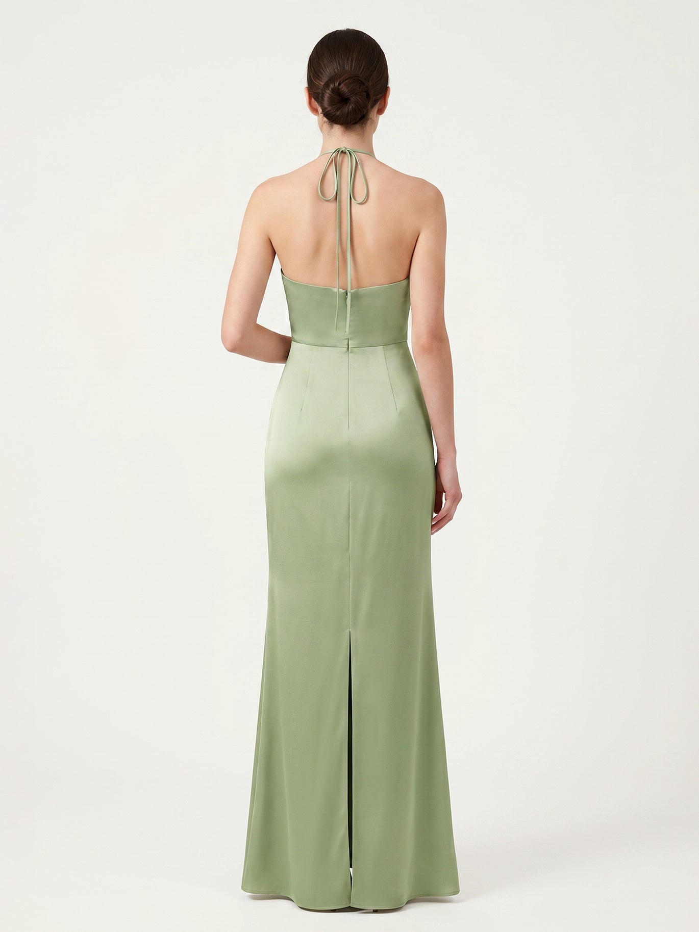 jade green bridesmaid dresses Satin Dusty Sage Halter Floor-length Column, Dusty Sage / US0 Primary color:Dark Lining (Same as Pic) Ecom Style:AD3D106291 Four Hands Belmont 8 Above the knee