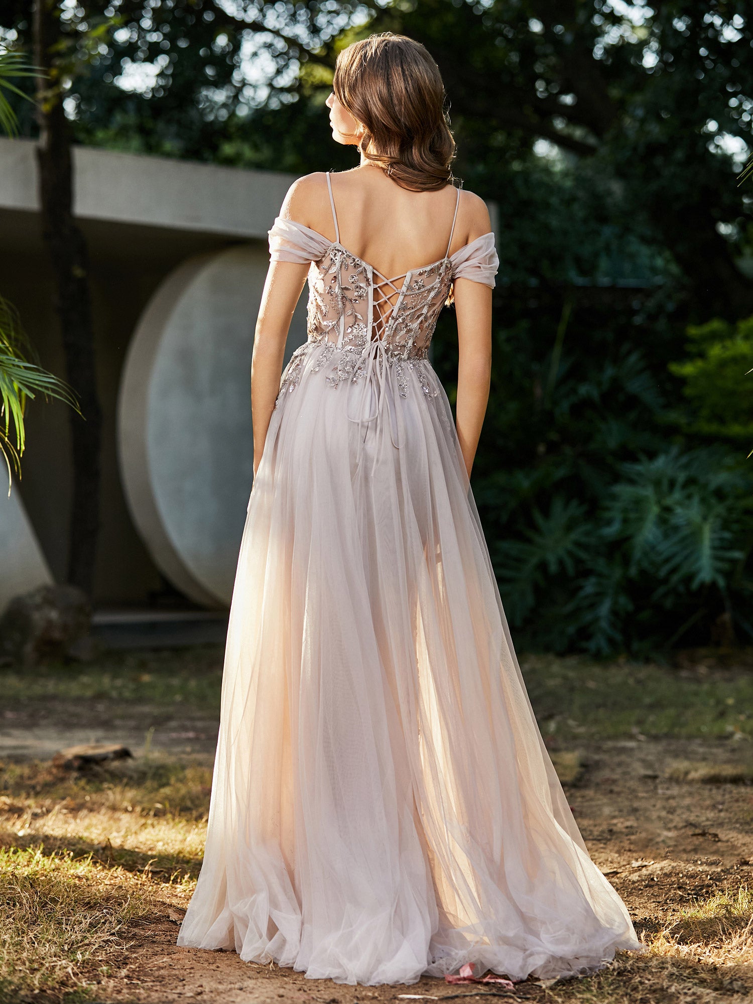 Elegant Satin Wedding Dresses Lace Up Back Off Shoulder Sleeveless A-line Simple Side Split Vestidos De Novia Robe De Mariée main image 1