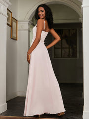 Lace Appliqued  Backless Chiffon A-Line Dress Blushing Pink Plus Size