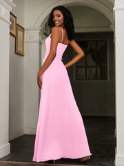 Lace Appliqued  Backless Chiffon A-Line Dress Candy Pink Plus Size