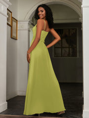 Lace Appliqued  Backless Chiffon A-Line Dress Clover